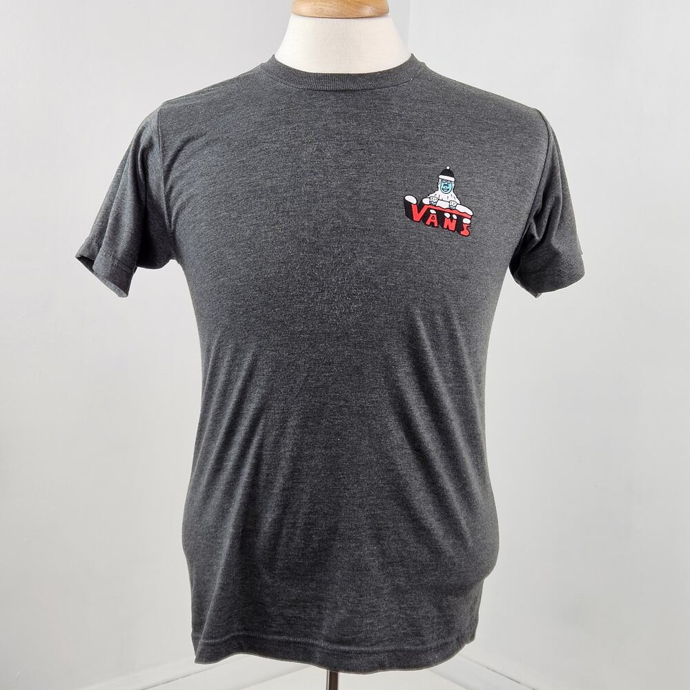 Vans Graphic Tee T-Shirt Christmas Holiday Skateboard Yeti | Men's Small |‎ FLAW